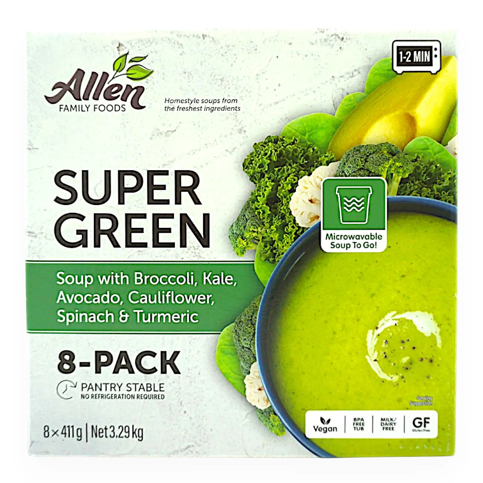 Allen SUPER GREEN スーパーグリーンスープ 39個 コストコ ALLEN FAMILY FOODS スーパーグリーン スープ ブロッコリー ケール