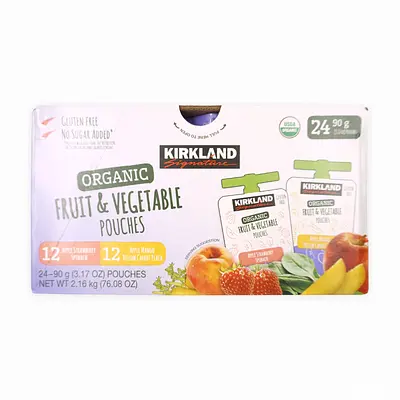 KIRKLAND SIGNATURE オーガニック フルーツ&ベジタブル パウチ 90g x