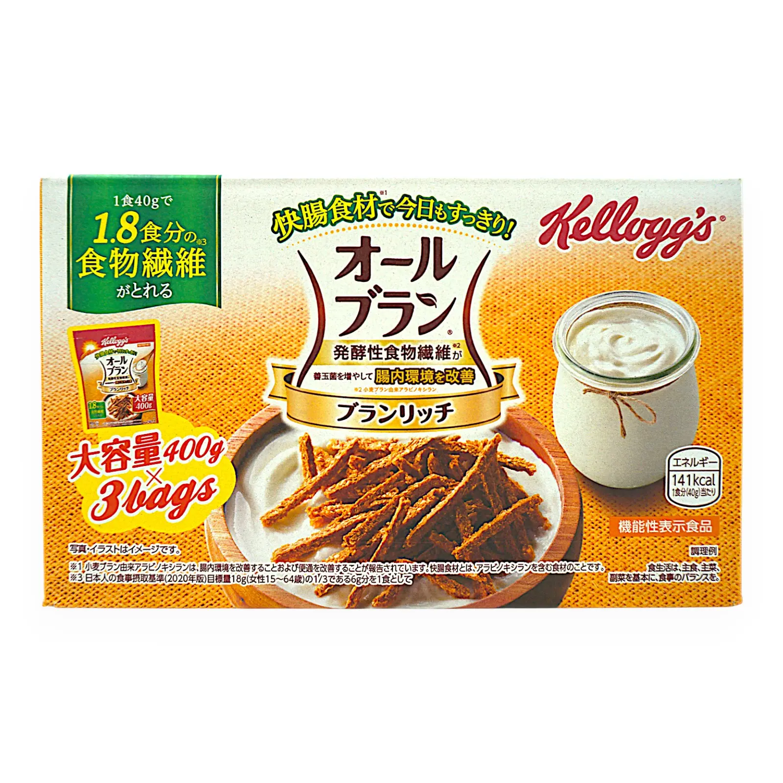 新品未開封　ケロッグ　オールブラン　ブランリッチ　400g×8袋 Amazon.co.jp: ケロッグ オールブラン ブランリッチ 大容量 400g