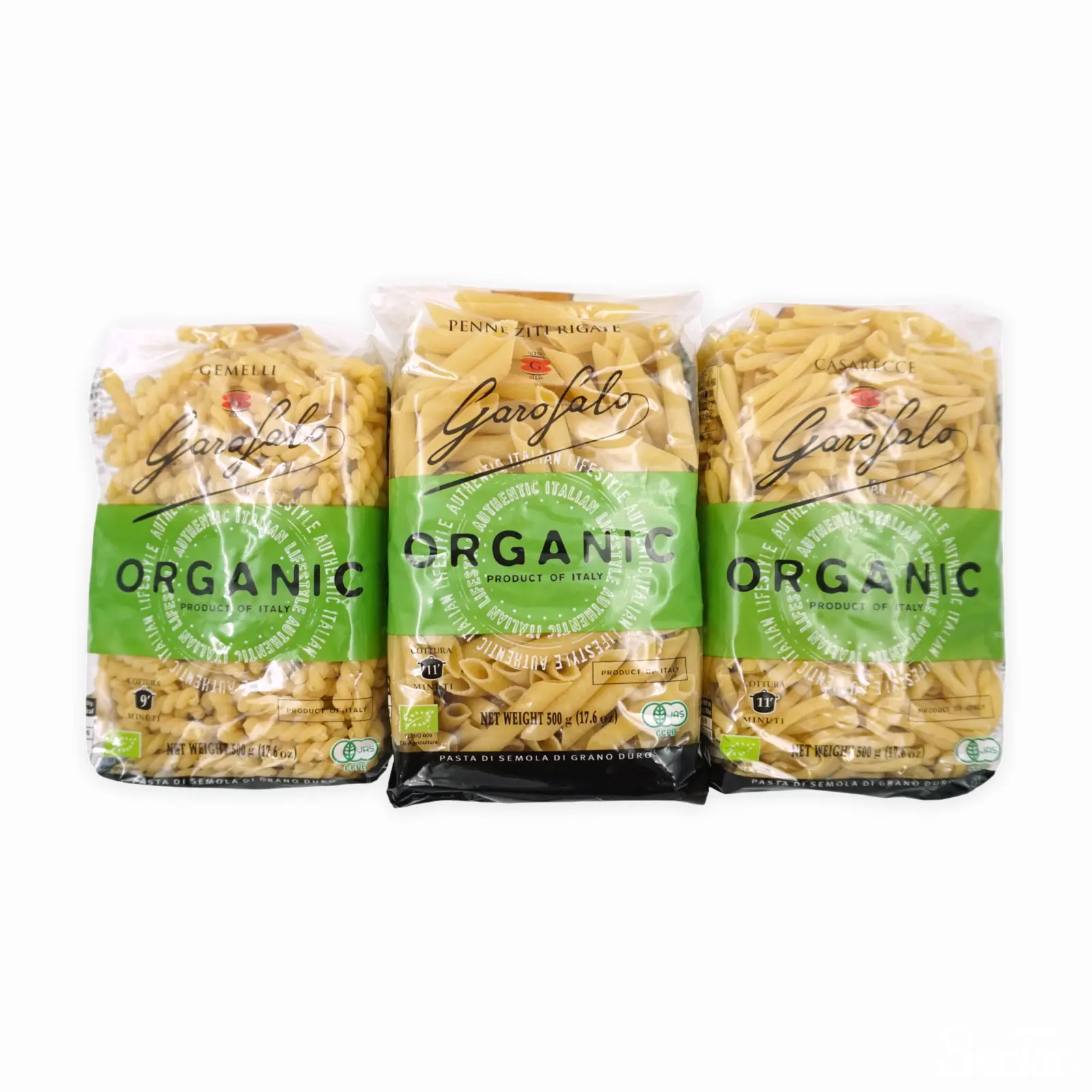 小分け商品] GAROFALO オーガニック パスタ 500g x 3p ペンネ
