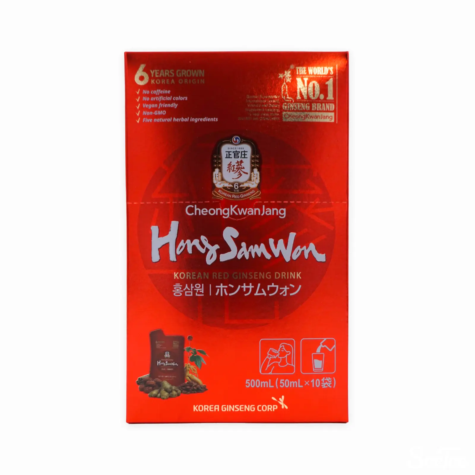 小分け商品] 正官庄紅蔘元 液体パウチ 50ml x 10本入り | SocToc