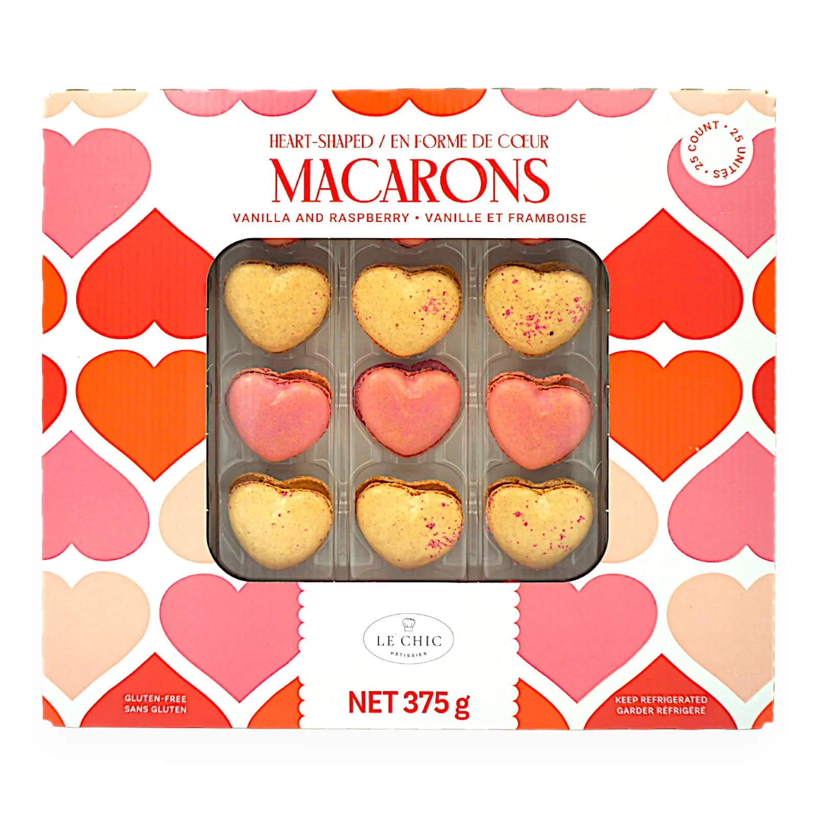 LE CHIC ハート型マカロン バニラ/ラズベリー375g | SocToc