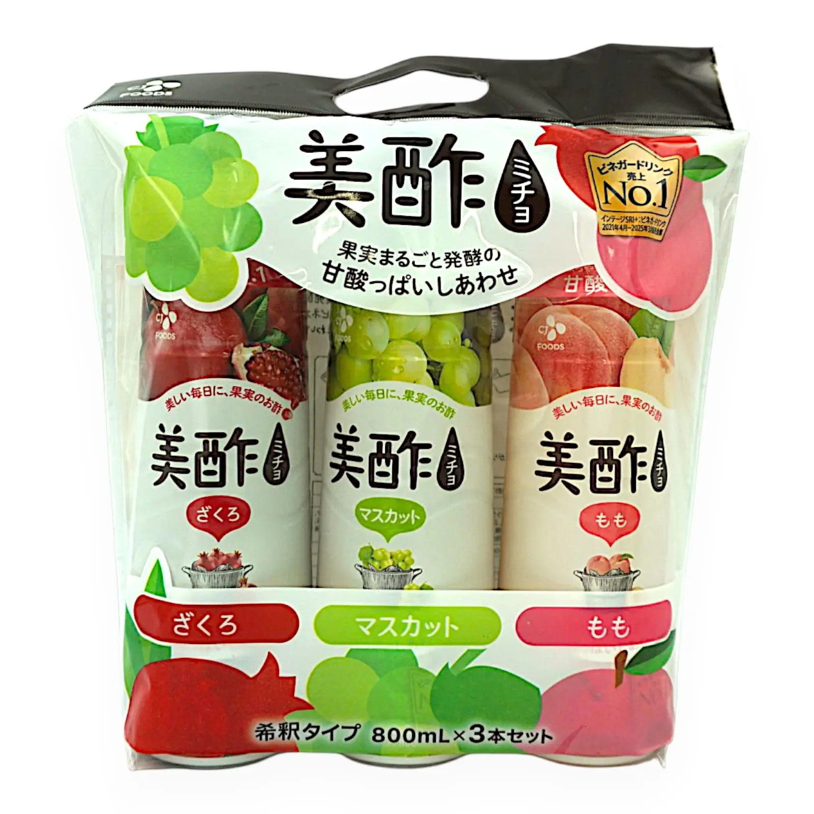 CJ 美酢アソート 800ml×3本 ザクロ・マスカット・モモ | SocToc
